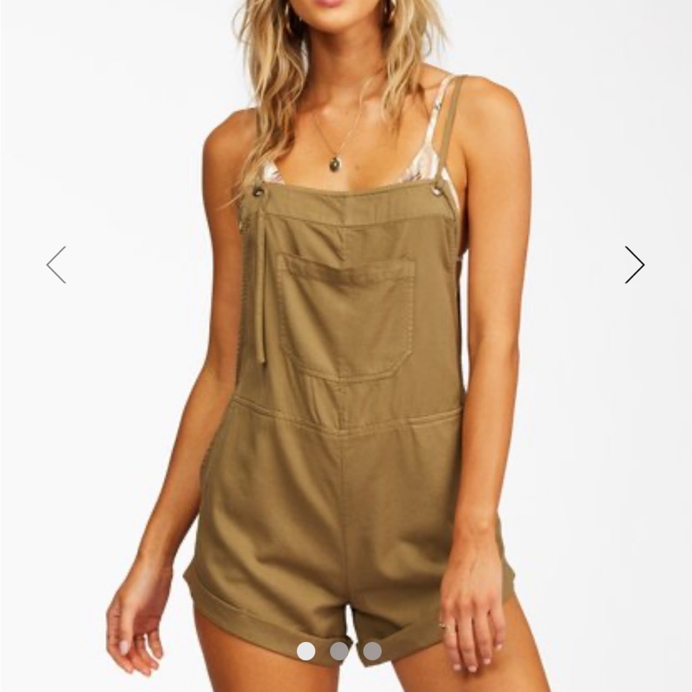 Billabong Wild Pursuit overalls beach coverup olive green XS
